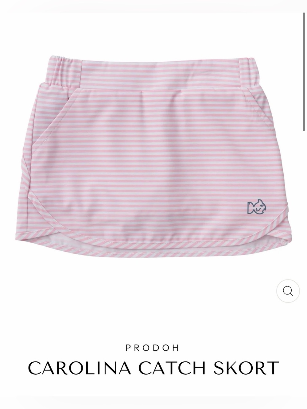 Prodoh Carolina Catch Pink Striped Girls' Skort Size 6